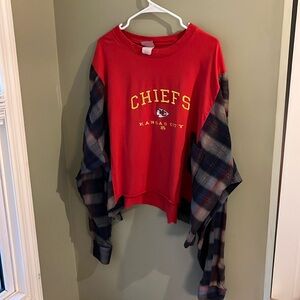 Upcycled Chiefs Flannel Tshirt